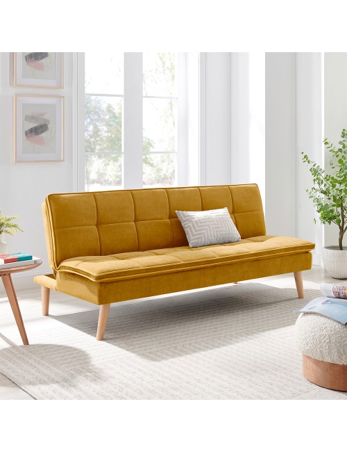 Divano letto Lunaria 3 posti colore senape design moderno 182x88x80HE
