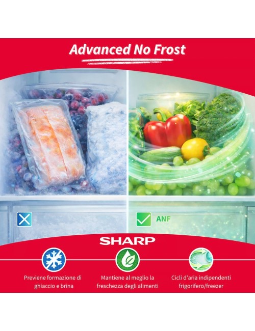 Frigorifero side-by-side Sharp SJ-NFA15IMXJE-EU2 libera installazione 4 porte 488 L Advanced NoFrost crema classe E