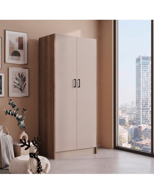 Armadio due ante 91x52x210h colore noce e cashmere ARM290