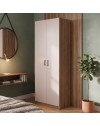 Armadio 2 Ante 90 cm H 247 cm Noce Naturale e Cashmere Made in Italy