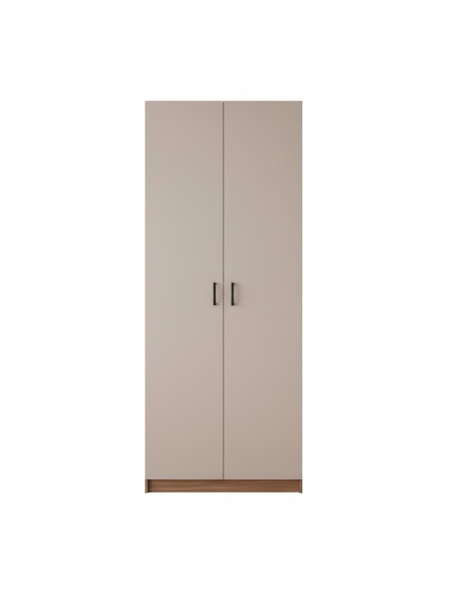 Armadio 2 Ante 90 cm H 247 cm Noce Naturale e Cashmere Made in Italy