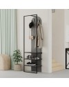Mobile ingresso grigio cemento Archy con appendiabiti e scarpiera 53x31.7x180H – Stile industriale e organizzazione