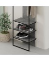 Mobile ingresso grigio cemento Archy con appendiabiti e scarpiera 53x31.7x180H – Stile industriale e organizzazione