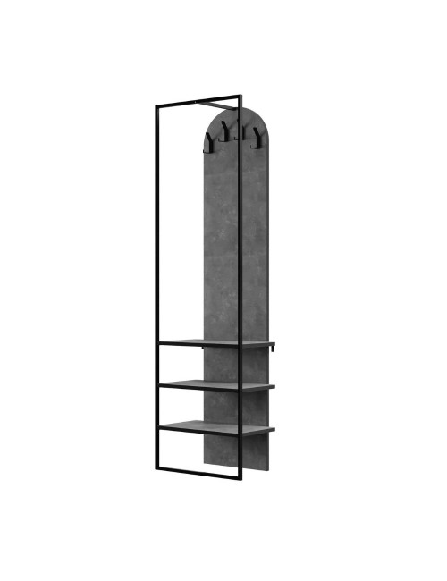 Mobile ingresso grigio cemento Archy con appendiabiti e scarpiera 53x31.7x180H – Stile industriale e organizzazione
