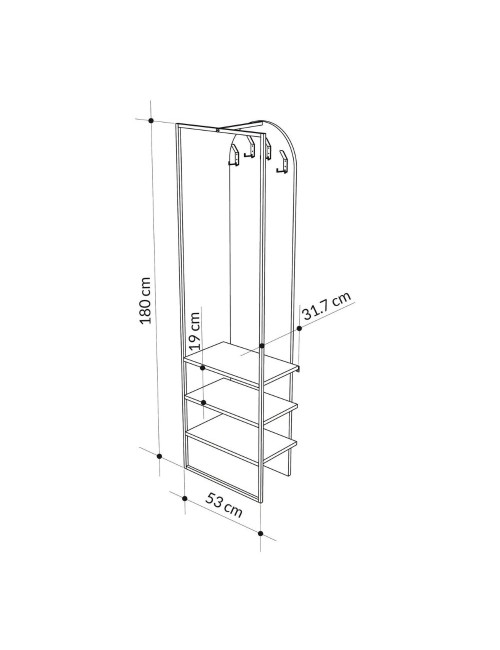 Mobile ingresso grigio cemento Archy con appendiabiti e scarpiera 53x31.7x180H – Stile industriale e organizzazione