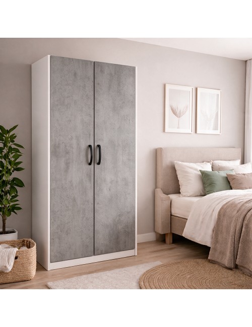 Armadio Due Ante 91x52x210h Colore Cemento Prezzo