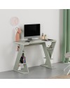 Scrivania Papillon verde con gambe a X e ripiani integrati 106x50x75