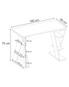 Scrivania Papillon verde con gambe a X e ripiani integrati 106x50x75