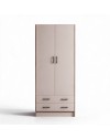 Armadio due ante e cassetti 91x52x210h colore noce e cashmere ARM290C