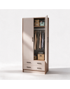 Armadio due ante e cassetti 91x52x210h colore noce e cashmere ARM290C