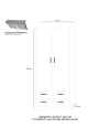 Armadio due ante e cassetti 91x52x210h colore noce e cashmere ARM290C