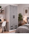 Armadio due ante e cassetti 91x52x210h colore cemento ARM290C