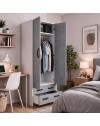 Armadio due ante e cassetti 91x52x210h colore cemento ARM290C