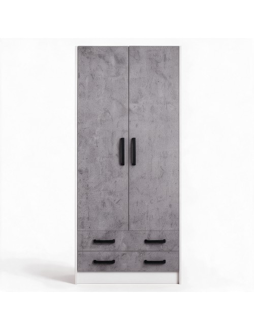 Armadio Due Ante e Cassetti 91x52x210h Colore Cemento Prezzo