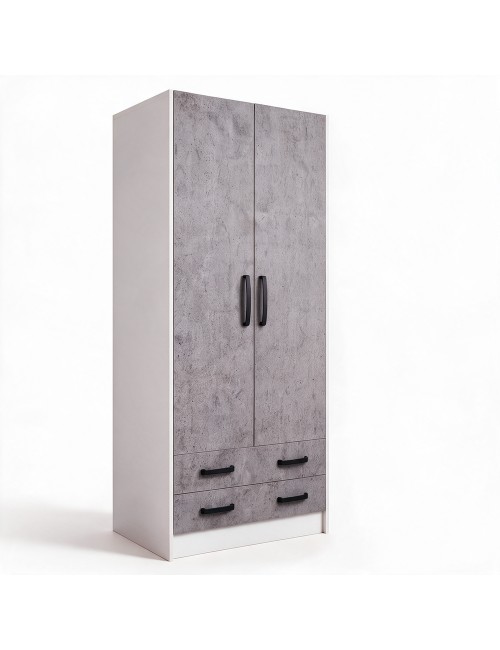 Armadio Due Ante e Cassetti 91x52x210h Colore Cemento Prezzo
