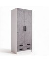 Armadio due ante e cassetti 91x52x210h colore cemento ARM290C