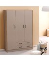 Armadio tre ante e due cassetti 135x52x210h colore noce e cashmere ARM3135