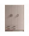 Armadio tre ante e due cassetti 135x52x210h colore noce e cashmere ARM3135
