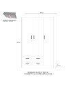 Armadio tre ante e due cassetti 135x52x210h colore noce e cashmere ARM3135