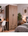 Armadio due ante e cassetti 91x52x210h colore noce naturale ARM290C