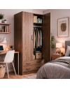 Armadio due ante e cassetti 91x52x210h colore noce naturale ARM290C