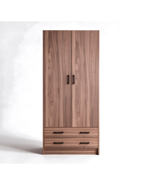 Armadio due ante e cassetti 91x52x210h colore noce naturale ARM290C