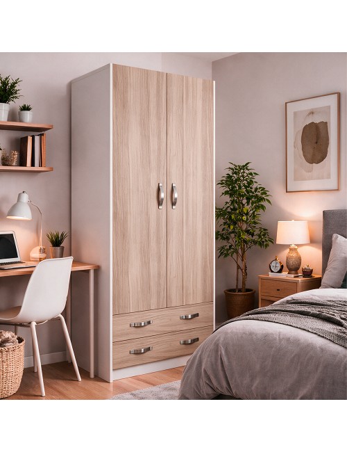 Armadio Due Ante e Cassetti 91x52x210h Colore Olmo Prezzo