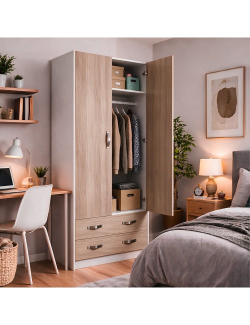 Armadio Due Ante e Cassetti 91x52x210h Colore Olmo Prezzo