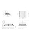 Letto matrimoniale contenitore Sofaback in tessuto tortora 160x190