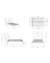 Letto una piazza e mezza contenitore Sofaback in tessuto Aragon tortora 120x190