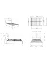 Letto una piazza e mezza contenitore Sofaback in tessuto Aragon grigio chiaro 120x190