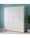 Armadio 4 ante e 2 cassetti Seba4 160x51,6x177h colore bianco