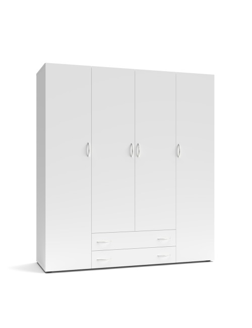 Armadio 4 Ante e 2 Cassetti bianco Seba4 160x51,6x177h Prezzo