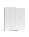 Armadio 4 ante e 2 cassetti Seba4 160x51,6x177h colore bianco