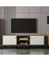 Mobile porta Tv 2 ante e vano a giorno Bollo2 183,4x40x55,5H colore rovere bianco