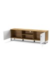 Mobile porta Tv 2 ante e vano a giorno Bollo2 183,4x40x55,5H colore rovere bianco