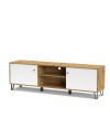 Mobile porta Tv 2 ante e vano a giorno Bollo2 183,4x40x55,5H colore rovere bianco