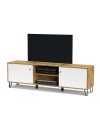 Mobile porta Tv 2 ante e vano a giorno Bollo2 183,4x40x55,5H colore rovere bianco
