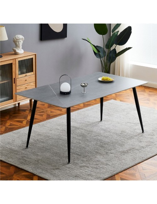 Tavolo Top Ceramica Effetto Marmo Grigio Cemento Mila 160x90 Prezzo