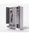 Armadio tre ante e due cassetti 135x52x210h colore cemento ARM3135