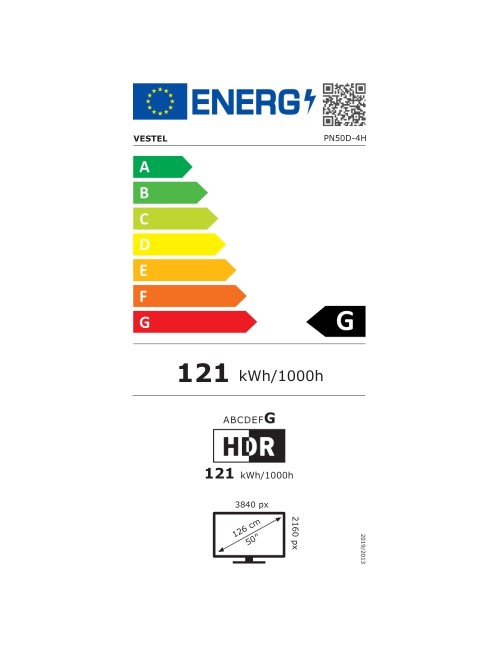 Monitor TV professionale LED Vestel PN50D-4H Smart TV 50" UHD 4K retroilluminazione Schmale Direkt-LED nero classe G