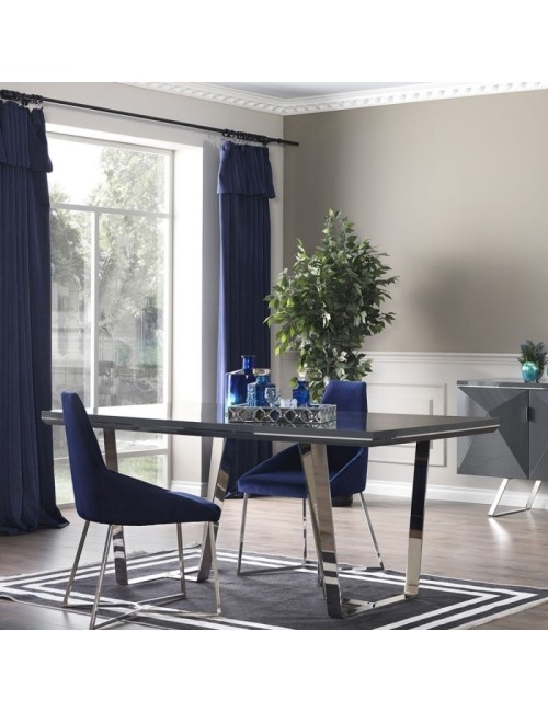 Tavolo Enzio 185x95x78h colore grigio laccato lucido prezzo