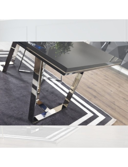 Tavolo Enzio 185x95x78h colore grigio laccato lucido prezzo