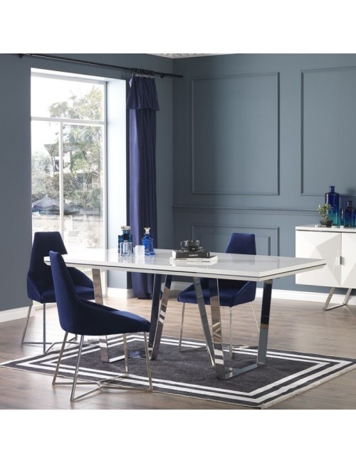 Tavolo Enzio 185x95x78h colore bianco laccato lucido prezzo