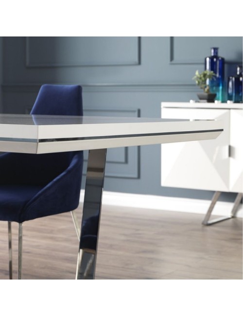 Tavolo Enzio 185x95x78h colore bianco laccato lucido prezzo
