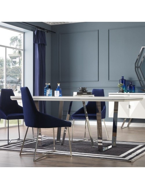 Tavolo Enzio 185x95x78h colore bianco laccato lucido prezzo