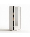 Armadio due ante scorrevoli 90x43x212h con ripiani e specchio colore bianco frassinato