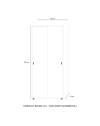 Armadio due ante scorrevoli 90x43x212h con appendiabiti colore bianco frassinato