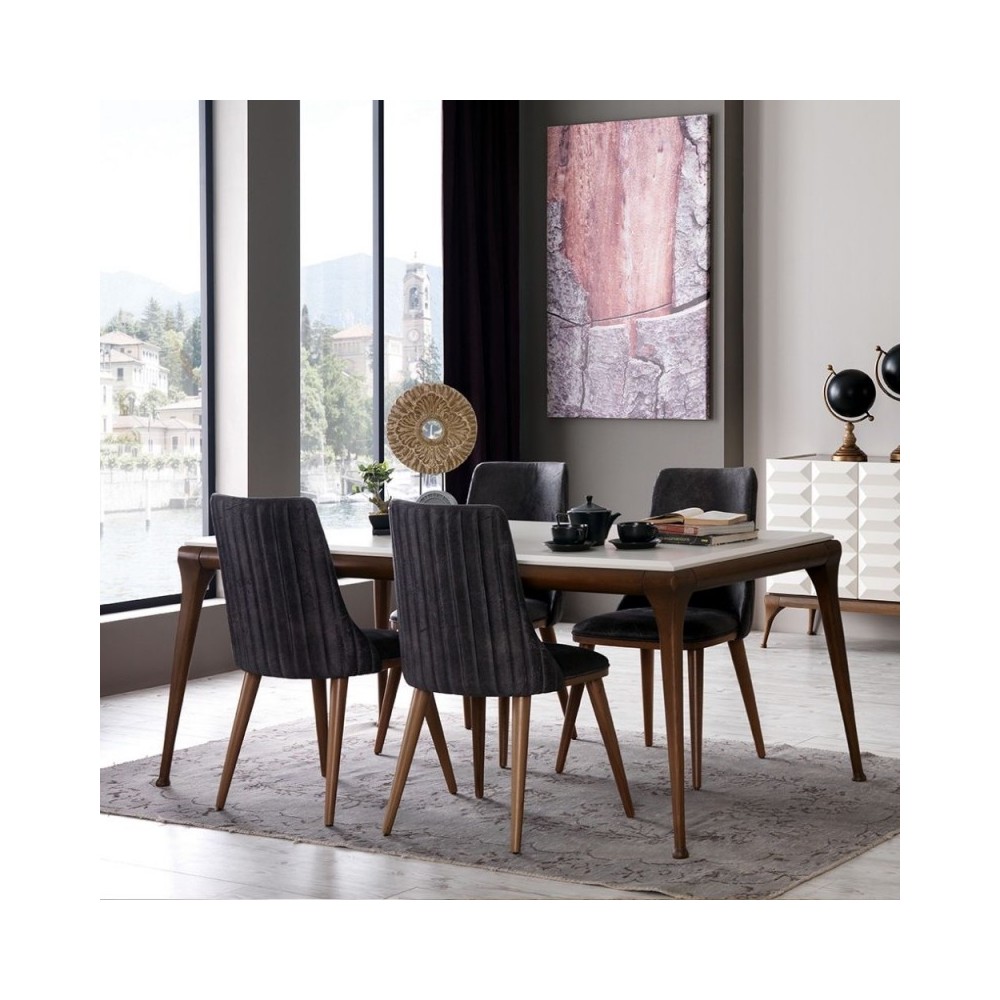 Tavolo Diana 190x105x80h colore bianco noce