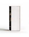Armadio due ante scorrevoli 90x43x212h con ripiani colore bianco frassinato